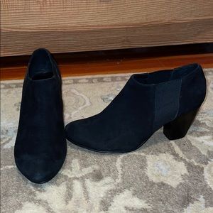 Vaneli Black Suede heeled ankle booties